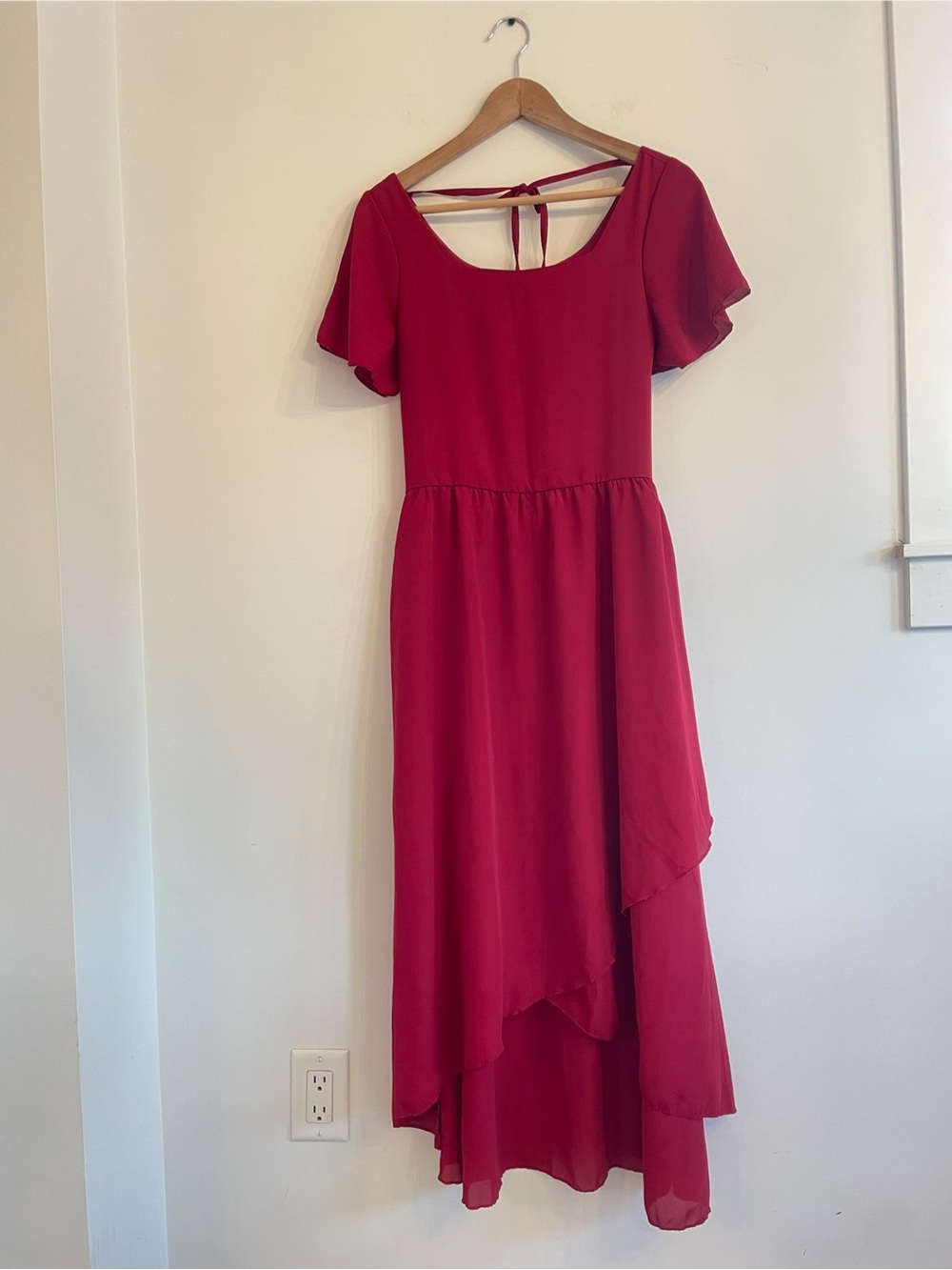 Romantic Fluttery Red Maxi Dress